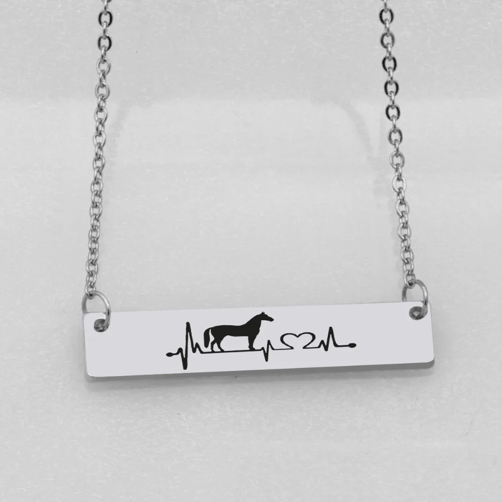 

Ufine animal jewelry dad gift pendant army card horse ECG bar pendant stainless steel customed necklace N4470