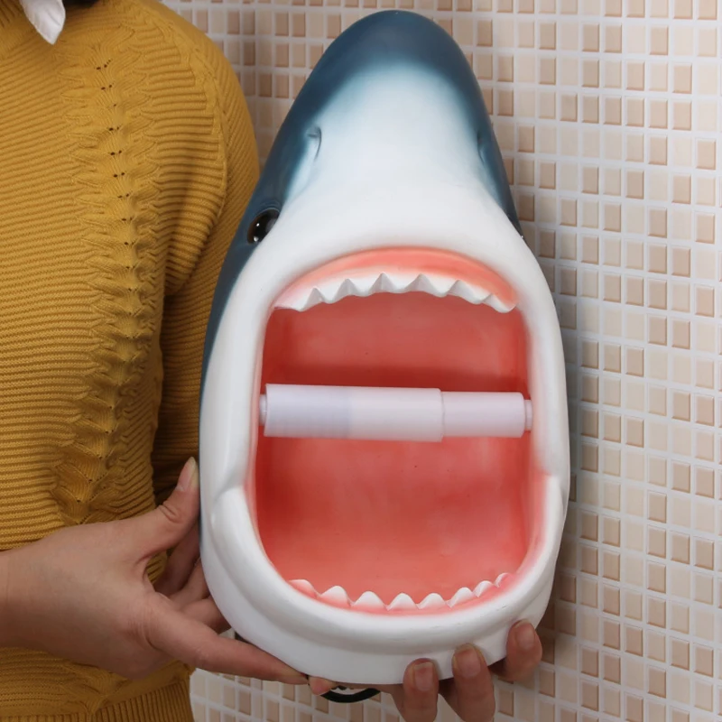 Коробка декоративных салфеток Прочный Настенный Ванная комната животных акула