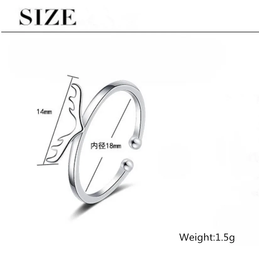 

New Hot Antler Sika Deer Elk Rings For Women 925 Sterling Silver Christmas Jewelry Statement Party Engagement Wedding Rings SAR5