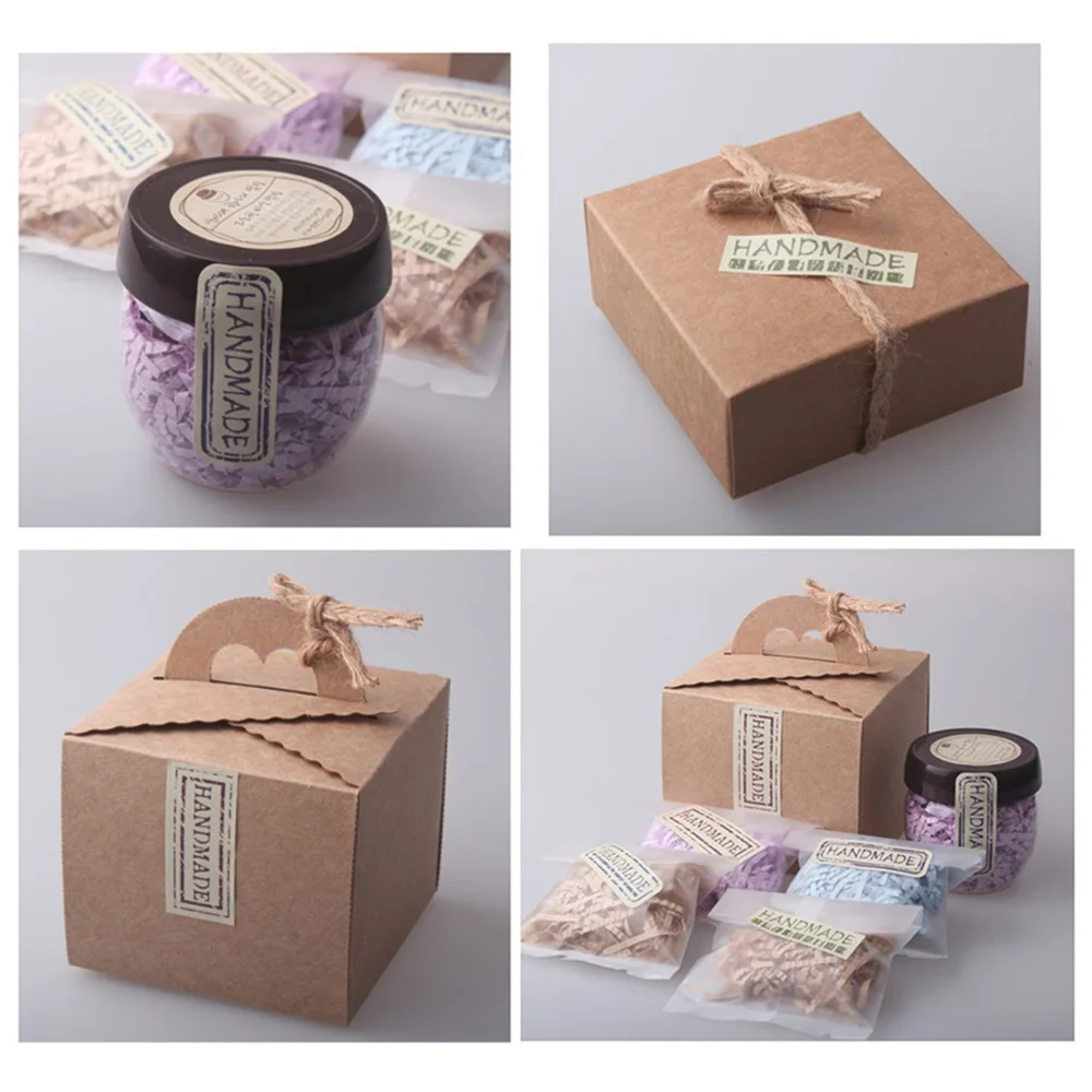 120 шт. прямоугольные 4-цветные этикетки ручной работы для пищевых продуктов