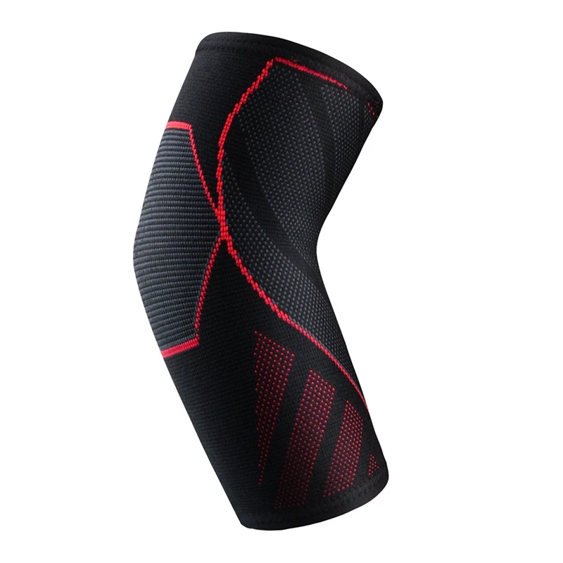 Black red 1 шт. Локоть Поддержка дышащий компрессионный чехол Защитное Фиксирующее приспособление для тяжелой атлетики артрит фитнес волейбол теннис рука - Цвет: Black red