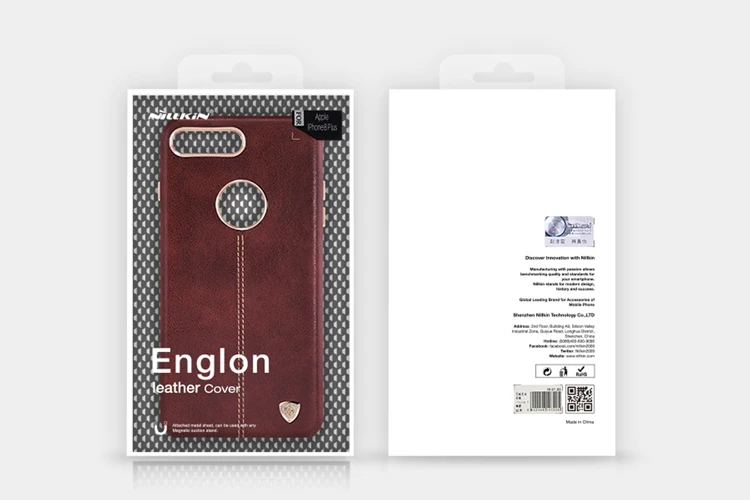 Для iPhone 8 Plus 5," чехол Nillkin Englon, кожаный чехол для сотового телефона, роскошный чехол на заднюю панель для iPhone 8 4,7", чехол из железного листа