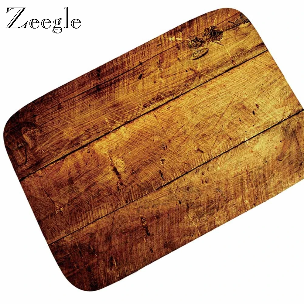 

Zeegle Wood Printed Door Mat Prayer Carpet Kitchen Mat Set Memory Foam Floor Rug Anti Slip Mats Welcome Hallway Carpets