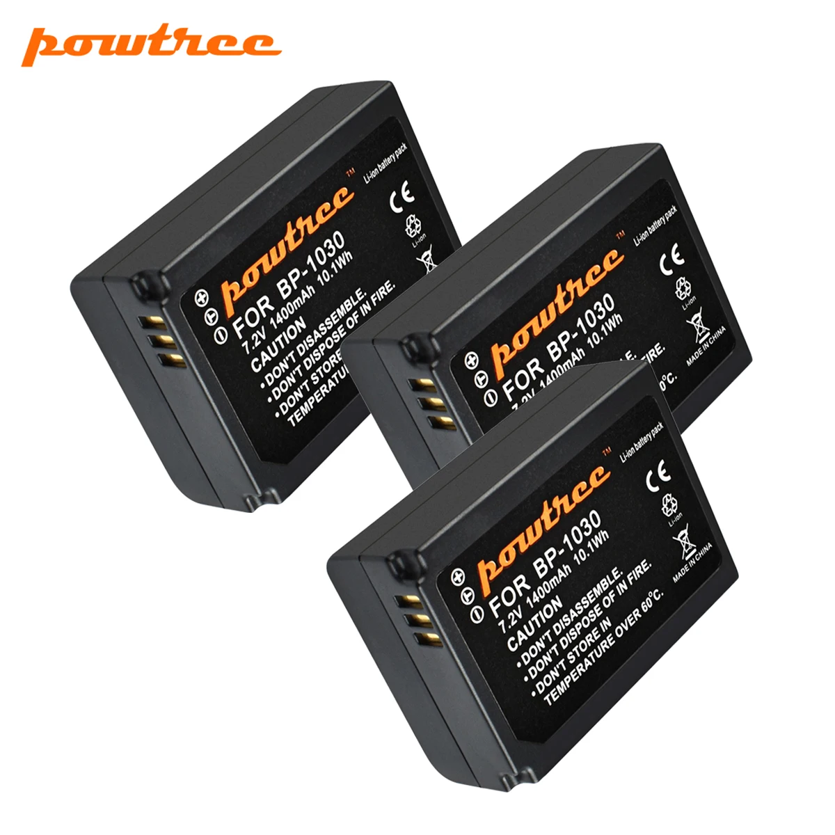 3 Pack Battery Аккумулятор для камеры Powtree 7,2 V 1400mAh BP-1030 BP1030 BP1130 BP-1130 Repalcement для samsung NX200 Аккумулятор для камеры L10 - Цвет: 3 Pack Battery