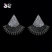 be 8 2018 black gun gold color triangle cz earrings for women the cubic zirconia stud earrings for women gift wholsales e 336