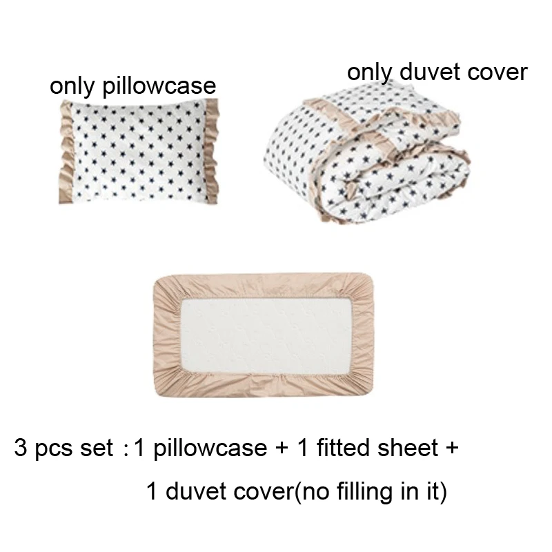 3 pcs set Роскошный детский комплект постельного белья, Детские бамперы для кроватки, защита для кроватки, москитная сетка, пододеяльник, наволочка, простыня для новорожденного, Подарочная кровать - Цвет: 3 pcs set