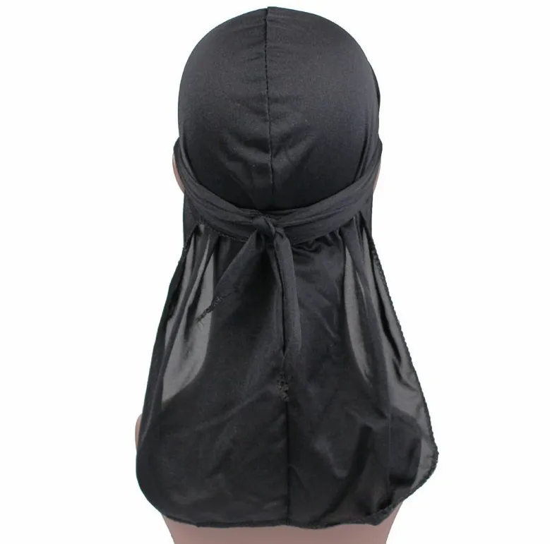 Атласная Мужская эластичная Кепка в стиле хип хоп Du Doo Rag Durag парики тюрбан бандана