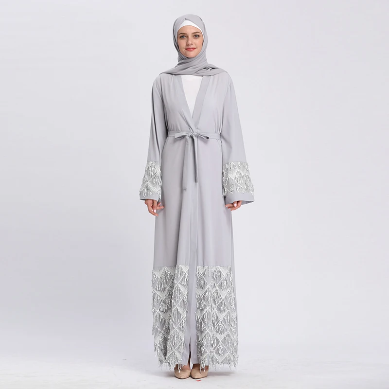 Buytiz черное Сетчатое платье abaya макси Vestidos длинное кимоно Рамадан арабское с
