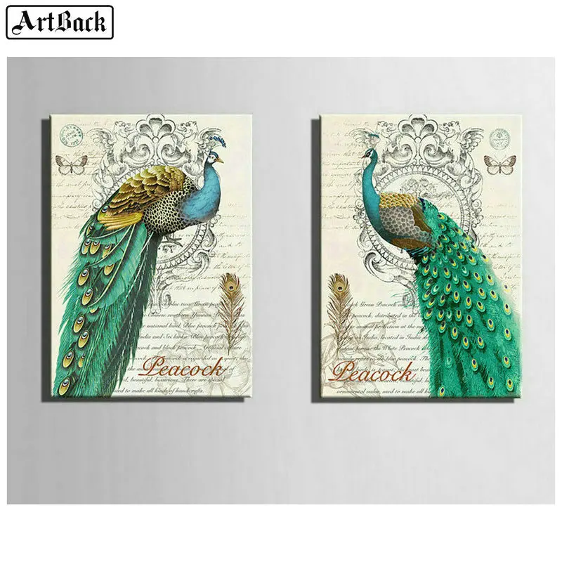 5d алмазная картина с изображением павлина Камни в форме ромба дрель