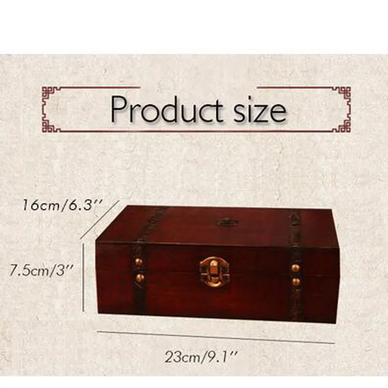 Винтажная деревянная коробка для хранения драгоценностей сундук с сокровищами