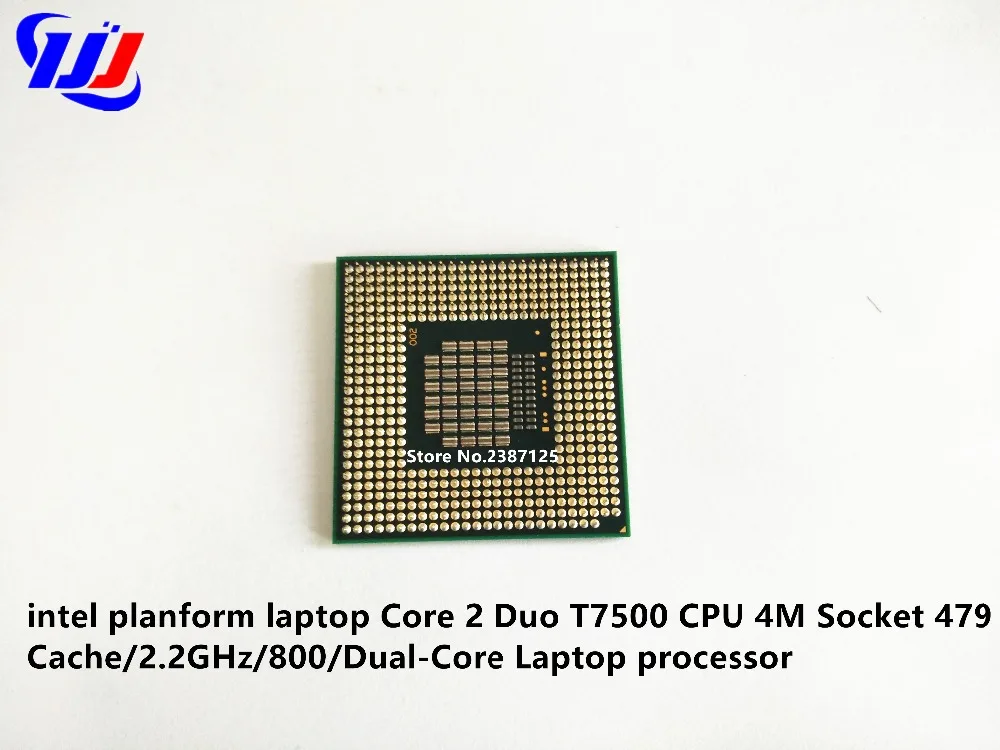 Intel planform Ноутбук Core 2 Duo T7500 cpu 4M Socket 479 cache/2 GHz/800/двухъядерный процессор ноутбука |