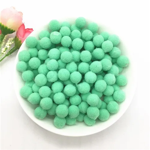 09 Light green Помпоны 8 мм, 10 мм, 15 мм, 20 мм, 25 мм, 30 мм, мягкие помпоны, пушистые плюшевые помпоны для рукоделия, помпоны, помпоны, шарики для домашнего декора, швейные принадлежности, 10 г - Цвет: 09 Light green