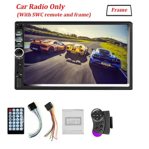With frame Podofo 2 din автомагнитола " HD плеер MP5 сенсорный экран цифровой дисплей Bluetooth Мультимедиа USB 2din авторадио FM USB Зеркало-ссылка - Цвет: With frame
