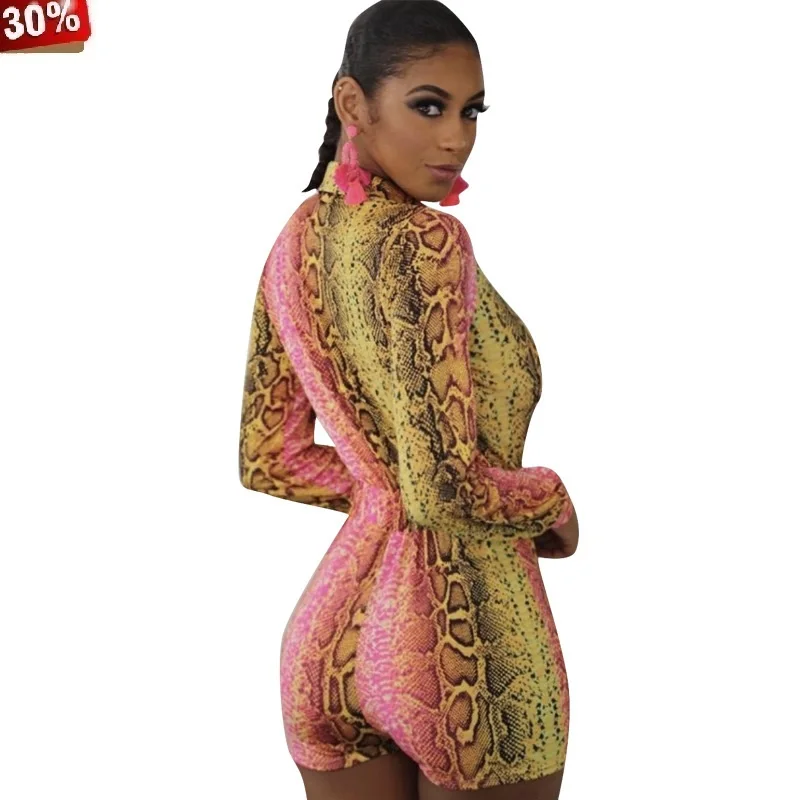 Неоновый розовый змеиный принт Co Ord Змеиный комбинезон женский летний с длинным