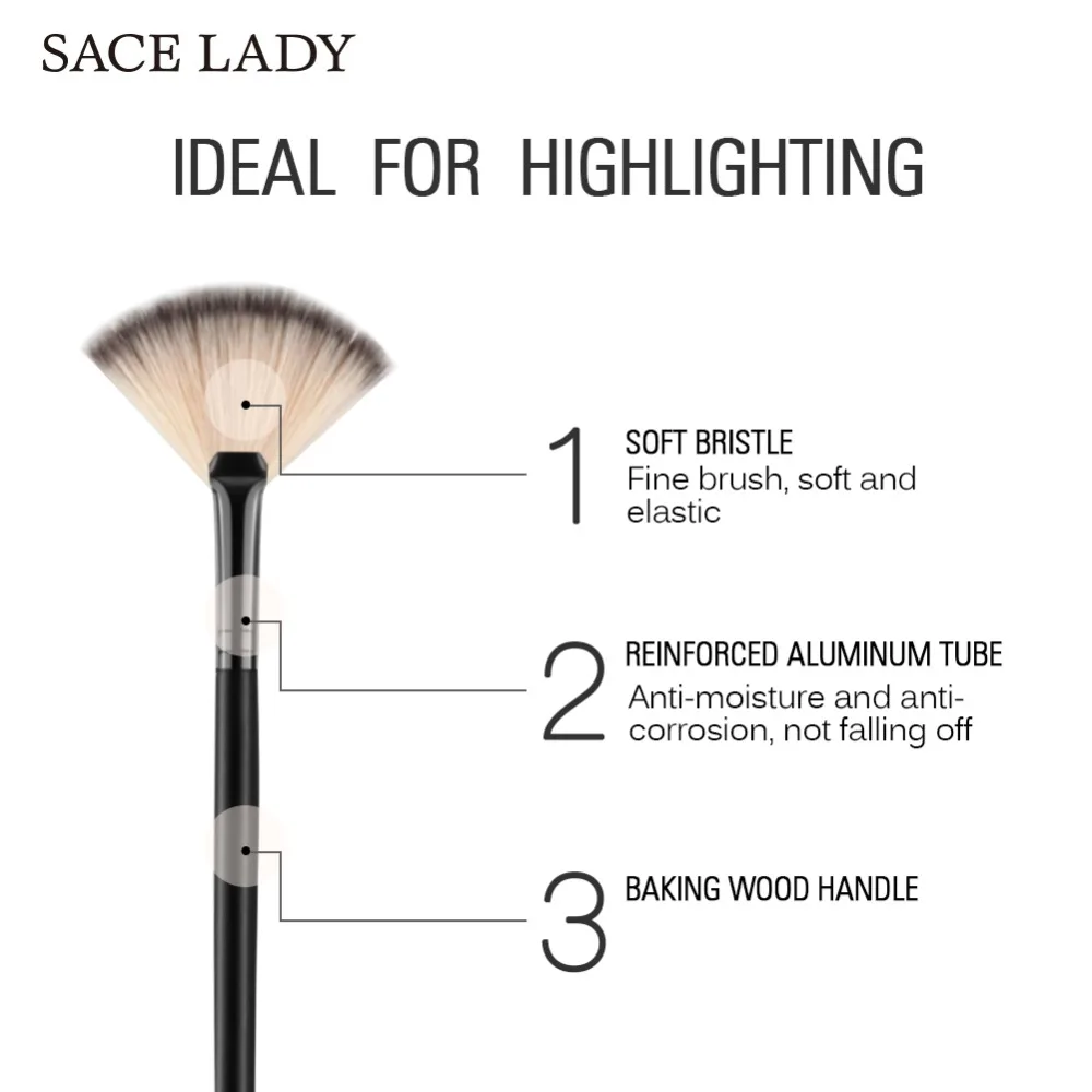 SACE LADY 1 шт . профессиональные женские кисти из мрамора Кисть для макияжа мягкая