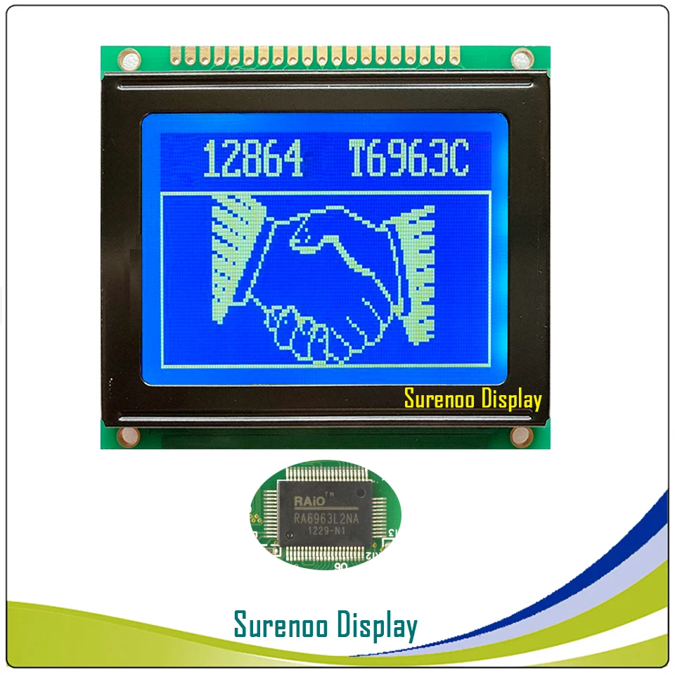 ЖК модуль с графической матрицей 78X70MM 12864 128*64 LCM контроллером T6963C/RA6963 в