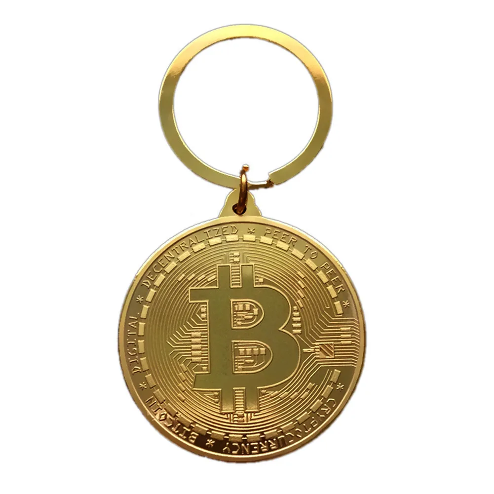 Позолоченный Bitcoin монета брелок арт коллекция монет BTC цвета: золотистый