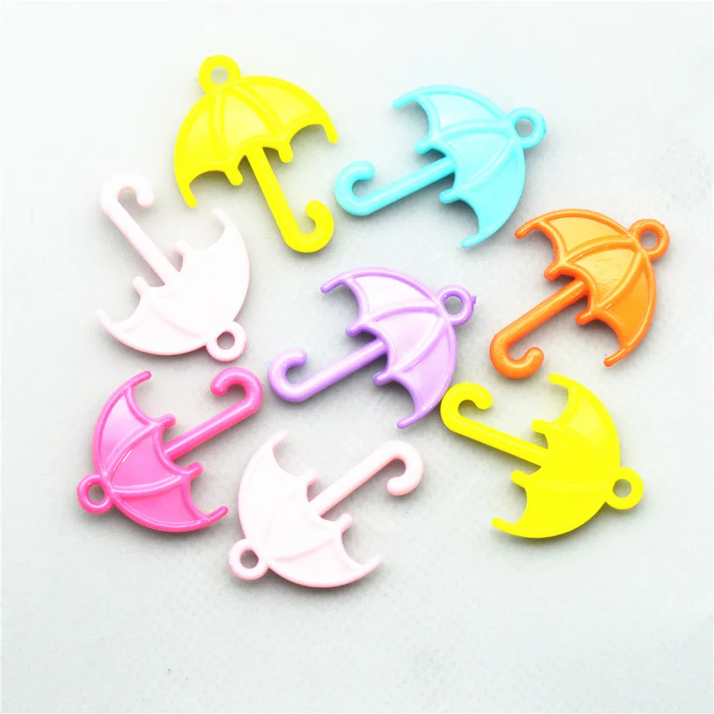 

10 PCS 22*30MM Solid color Acrylic cartoon mini umbrella ,mix color