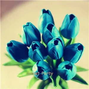 teal 31 30 шт., черные тюльпаны, искусственные цветы, настоящие на ощупь, искусственная кожа, искусственные цветы для украшения дома, свадьбы, искусственные цветы - Цвет: teal 31