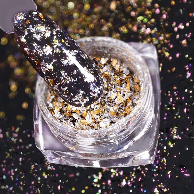 Блестящий Порошок для ногтей BeautyBigBang 1 коробка алюминиевые Блестки 0 2 г яркие