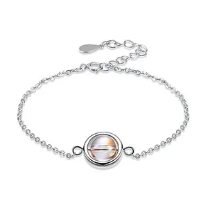 Silver Прекрасный шар браслет кристалл от Swarovski с 925 пробы Серебряный браслет браслеты бусины аксессуары качественная бижутерия подарок - Цвет камня: Silver