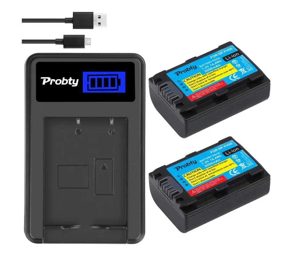 2BatteryWithCharger Для sony NP-FH50 NP FH50 камера Батарея+ ЖК-дисплей Зарядное устройство для sony A230 A330 A290 A380 A390 HDR-TG1E TG3 TG5 TG7 DSC-HX1 DSC-HX200 - Цвет: 2BatteryWithCharger