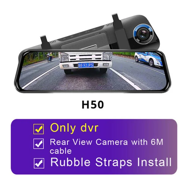 H50 WHEXUNE 4G потоковая FHD 1080P Android автомобильный видеорегистратор Специальное 1" Сенсорное зеркало заднего вида двойная тире камера ADAS WiFi gps регистратор dvrs - Название цвета: H50