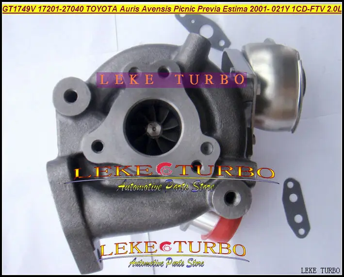 Бесплатная доставка Турбокомпрессор GT1749V 17201-27040 801891-0001 721164-0006 801891 для TOYOTA RAV4 D4D 01-