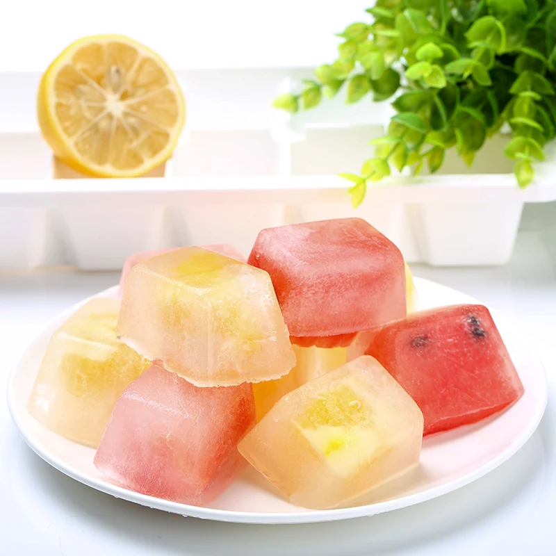 WHISM Eco-friendly Silicone Ice Tray Summer DIY Ice Box with Cover Silicone Ice Molds 14 Grid Ice Box