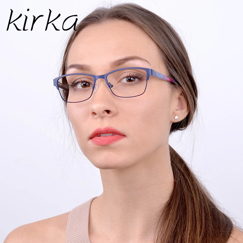 

Квадратная дизайнерская стеклянная оптика Kirka, женские очки, оптические оправы для чтения, черные оправы для очков для женщин