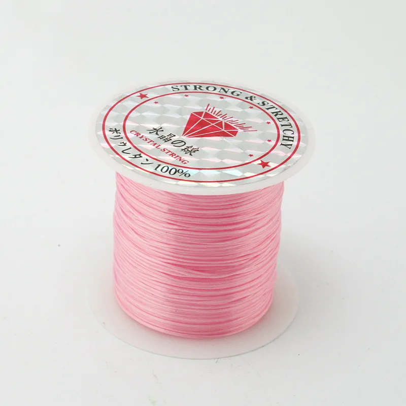 Тянущаяся прозрачная проволока с кристаллами 8 цветов м/рулон 0 7 мм эластичная