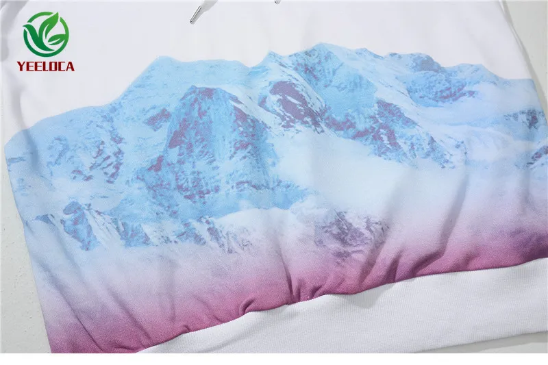 Толстовка Снежная горная мужская повседневная большого размера в стиле ретро из