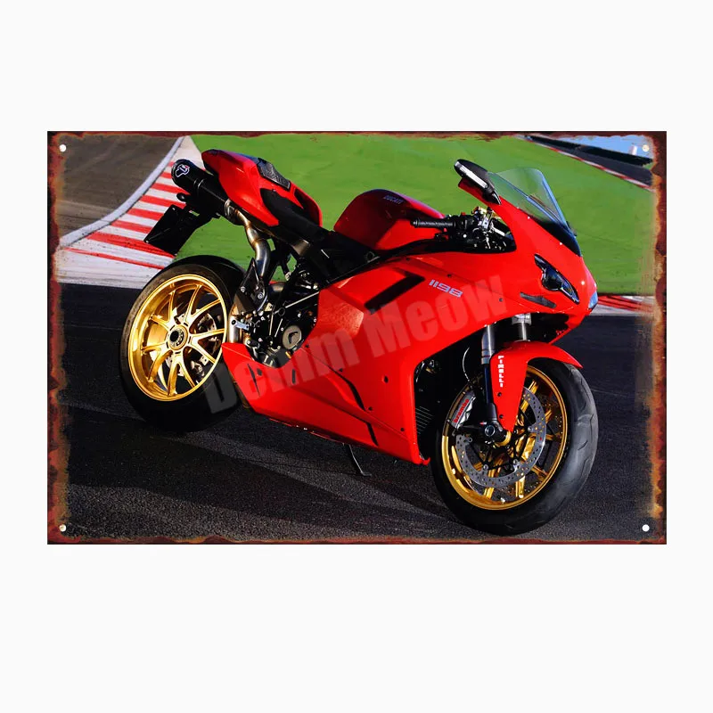 F Ducati Corse табличка винтажная металлическая жестяная вывеска для паба бара гаража декоративная пластина для мотоцикла железная живопись мотор настенные художественные наклейки N280 - Цвет: F