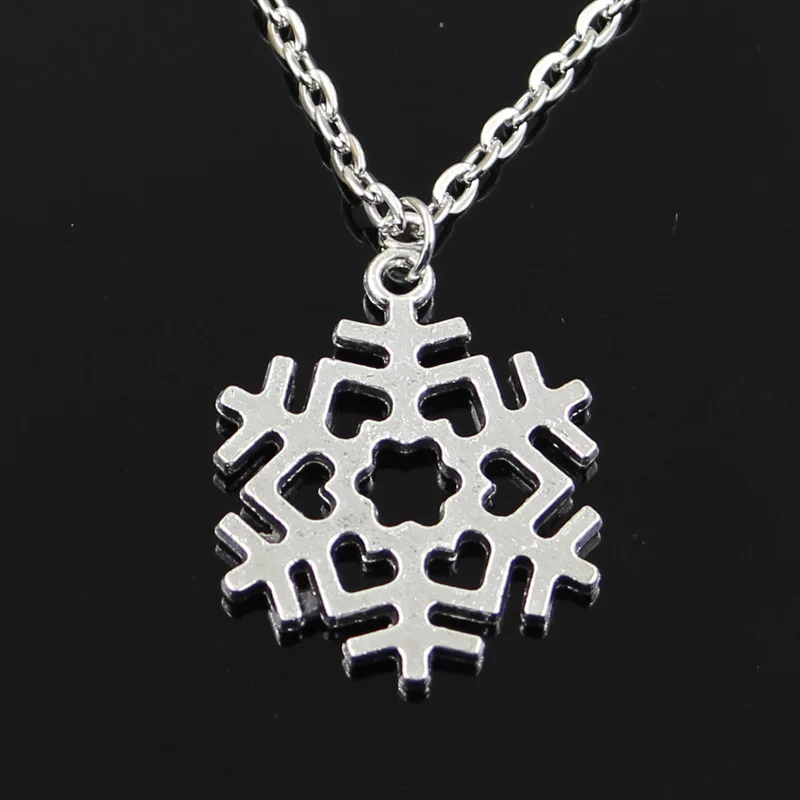 Простая Классическая мода Снежная Снежинка антикварная серебряная подвеска для