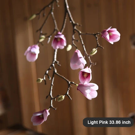 light pink Xuanxiaotong 1 шт. 90 см гигантская Магнолия Искусственные ветви для украшения свадьбы Искусственные цветы Орхидея Флорес стол домашний декор - Цвет: light pink