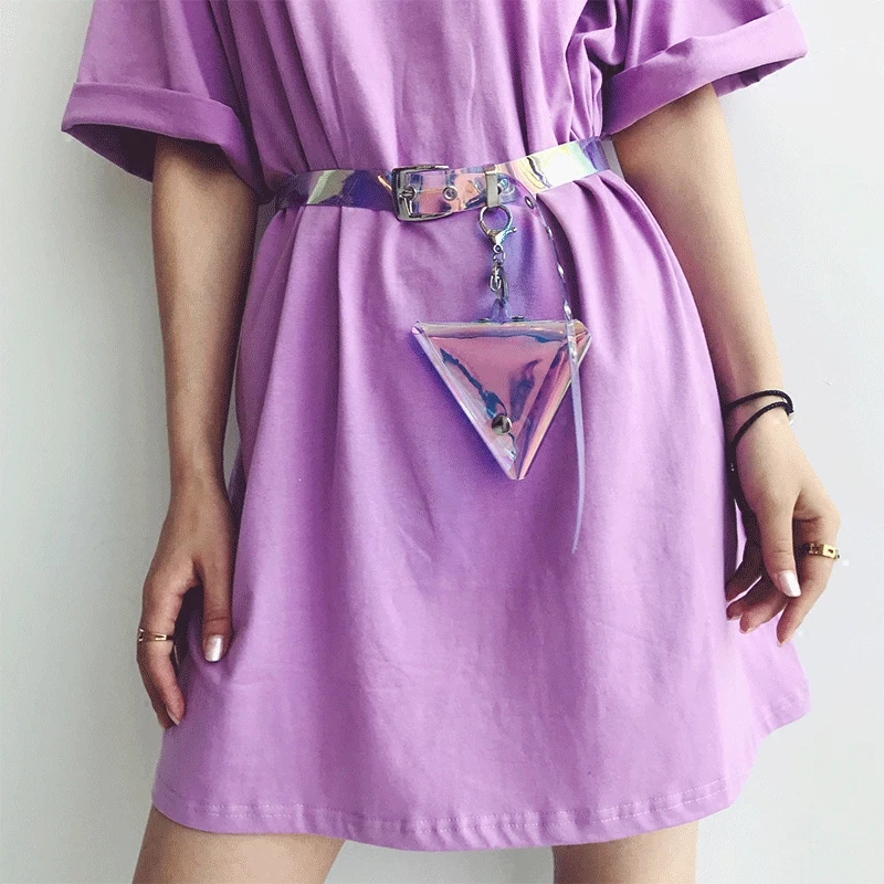 Лето 2018 г. мини украшения небольшой треугольная сумка цвет прозрачный пояс