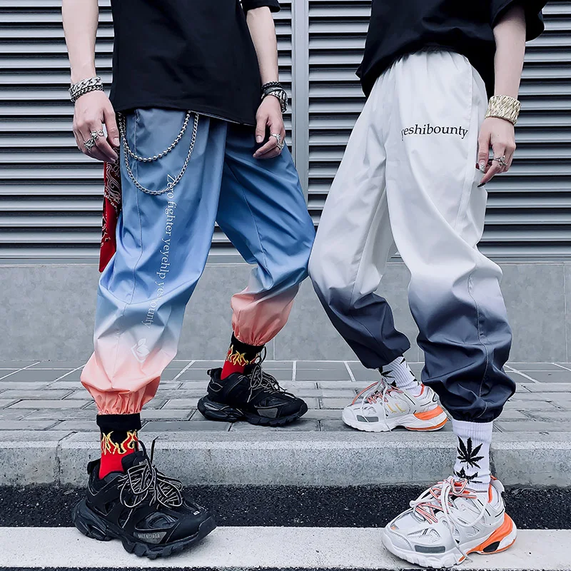 2019 летние брендовые дизайнерские градиентные повседневные брюки шаровары