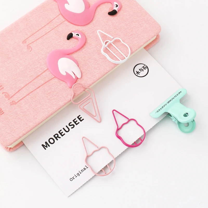 20 шт./корт. Креативные кавайные металлические зажимы для бумаги в форме