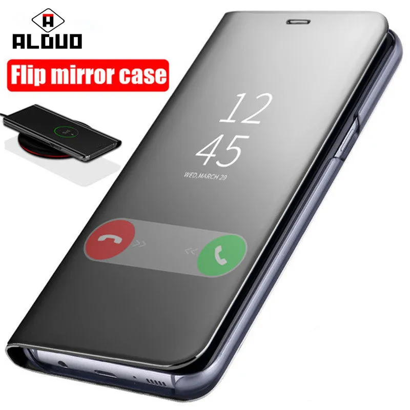 Зеркальный флип чехол для Samsung Galaxy S10 S8 S9 Plus A70 A40 A6 A8 J4 S7 Edge A30 A50 Note 9 8 J7 prime J5 2017 A7