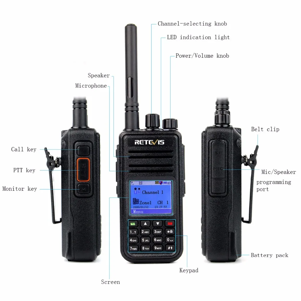 RETEVIS RT3 DMR цифровое радио(gps) Walkie Talkie UHF(или VHF) Ham Радио Amador портативный трансивер такой же с TYT MD 380 MD-380