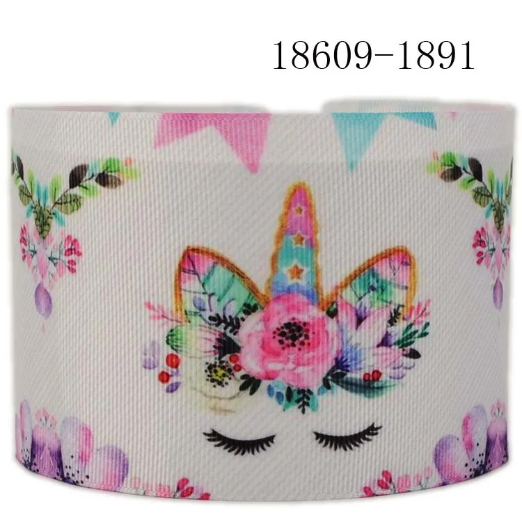 10 ярдов-разные размеры-лента с единорогом-Розовый Единорог-галстук/печатная