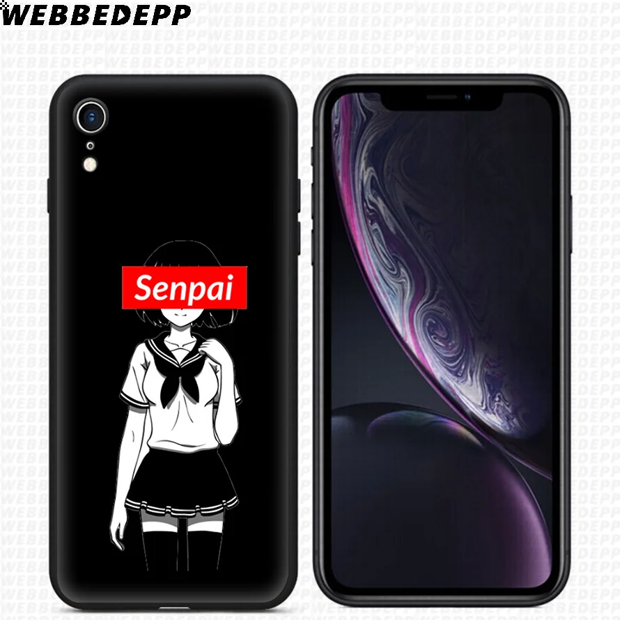 WEBBEDEPP Sugoi Senpai Anime waifu Soft Silicone Case for iPhone 11 Pro Xr Xs Max X or 10 8 7 6 6S Plus 5 5S SE |