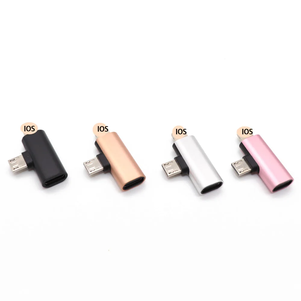 USB C женский для IOS+ micro usb Мужской адаптер для IPhone X XR XS Max 8 7 6 type-c до 8pin зарядный кабель для синхронизации зарядного устройства конвертер