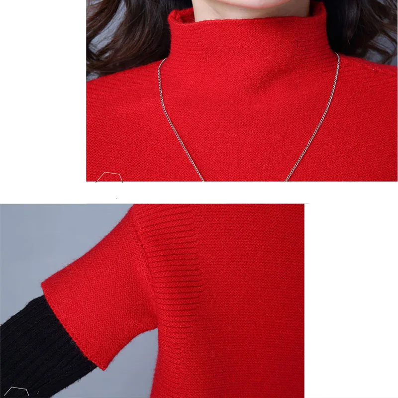 

2018 Unique Clothe Version Turtleneck Knitted Batwing Short Sleeve Women Pullovers Sweater Loose Solid Casual Sweaters