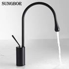 Смеситель для раковины с креплением на раковину, черный цвет, аксессуары для ванной