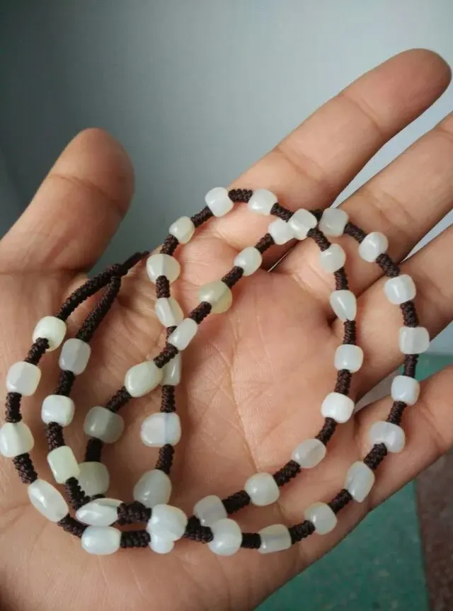 Подлинных природных ожерелье и нефрит семенного материала подготовки мужские