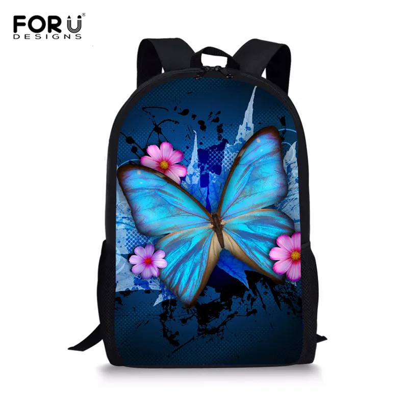 FORUDESIGNS/Детские Школьные Рюкзаки Мода 3 шт./компл. с рисунком «бабочки», сумки для девочек подростков прикольные книжные сумки - Цвет: Z165C