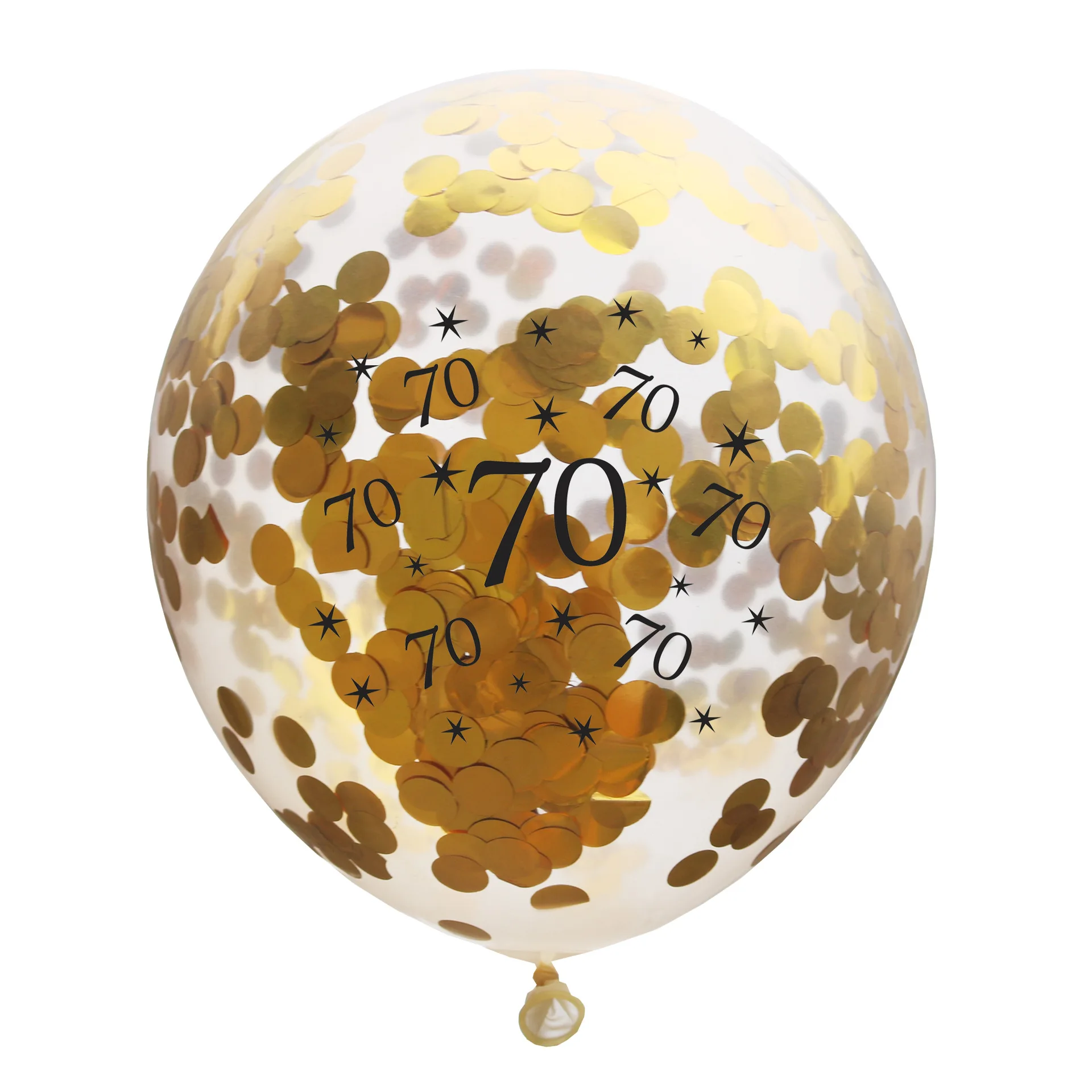 70 gold 5 шт. 30th 40th 50th 60th 70th 80th с днем рождения прозрачный конфетти латексные шары юбилей день рождения украшения поставки - Цвет: 70 gold