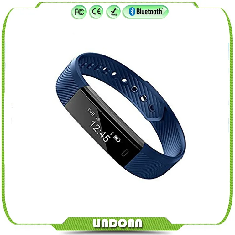 Id115 смарт браслет bluetooth цифровой шагомер фитнес трекер для android ios 24 h в режиме