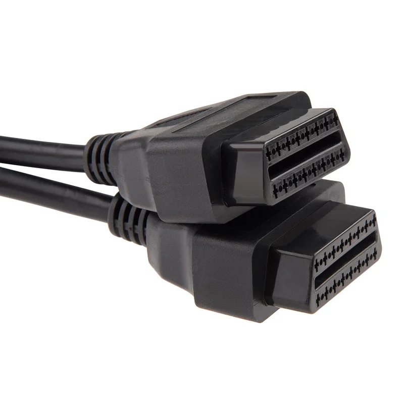 Недавно OBD2 OBD II сплиттер адаптер 16 контактный кабель Мужской Двойной Женский Y